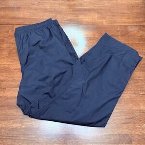 Vtg LL Bean Nylon Rain Pants XL Black 100% Nylon Waterproof Unlined Drawstring